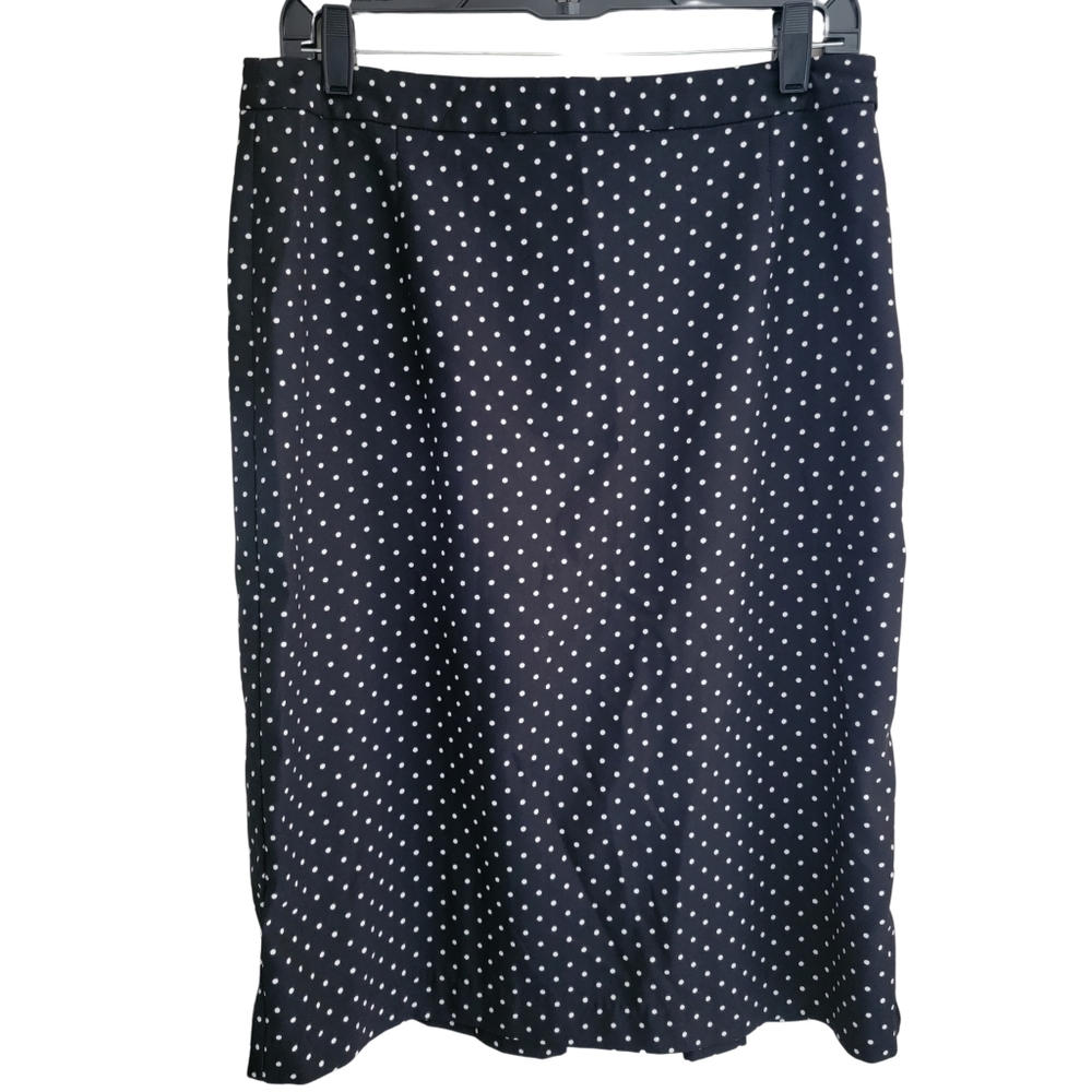 Who What Wear Black & White Pleated Midi Skirt Size 8